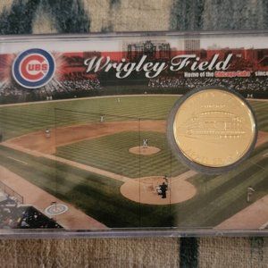 Chicago Cubs Wrigley Field 39 mm 24 kt Gold Overlay Coin Medal Medallion